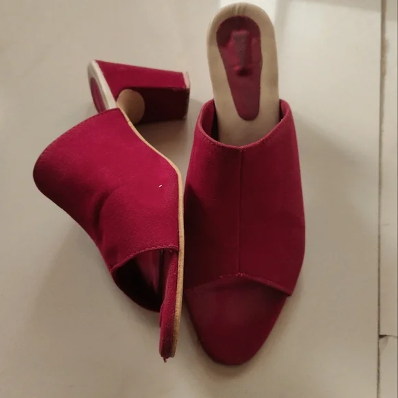 Velvet block heels in red size 37 fixed price - Picture 6 of 7